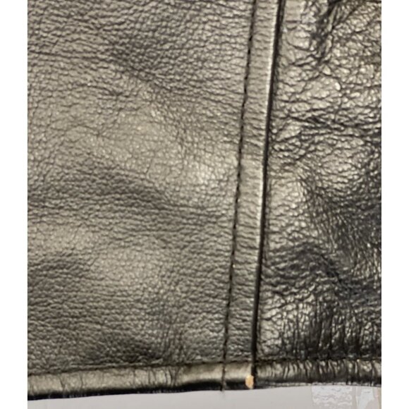 Vintage 90s-y2K Leather Biker Jacket w/Eagle "Live to Ride" Black Zip Out Liner‎ - Picture 16 of 16